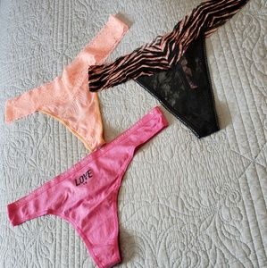 NWT Victoria's Secret Thong panties XL Lot of 3